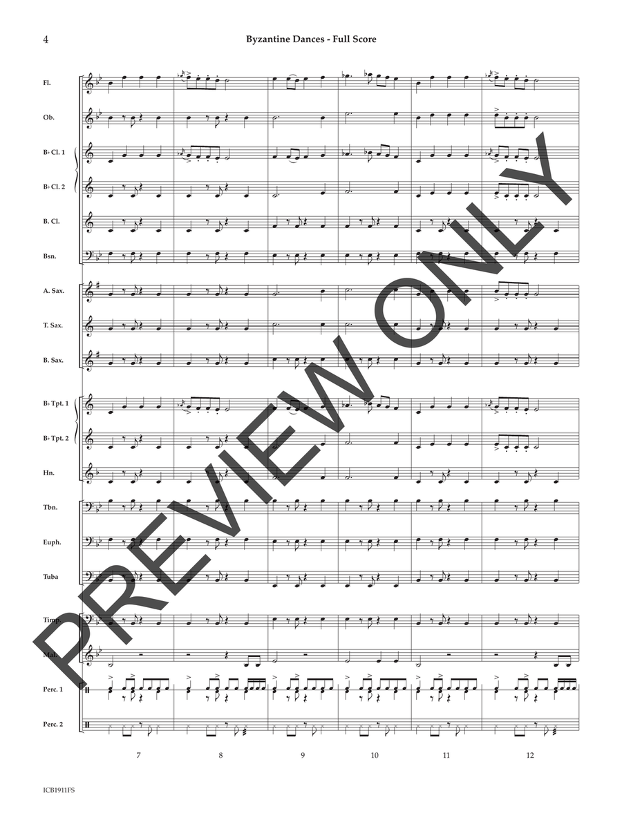 Byzantine Dances Concert Band scores gallery preview page 5