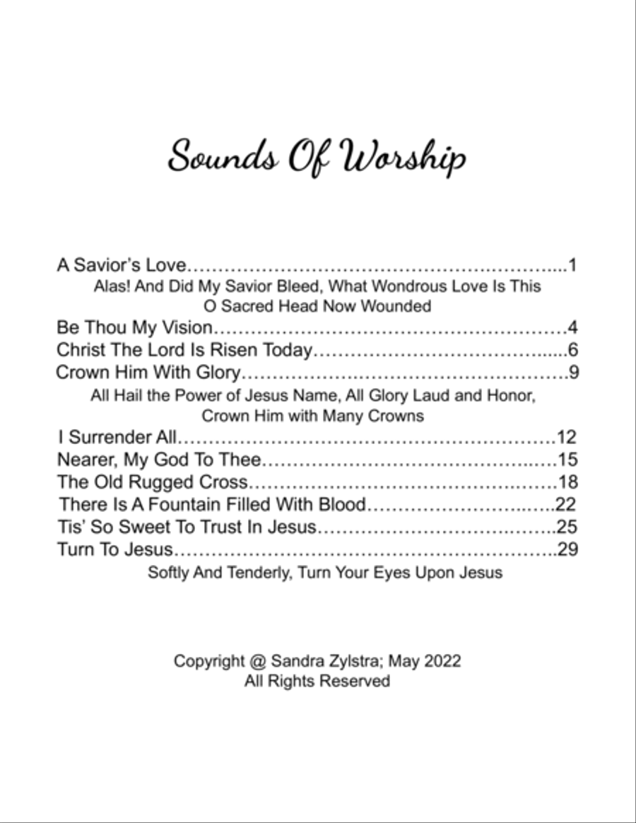 Sounds Of Worship (intermediate piano solos)