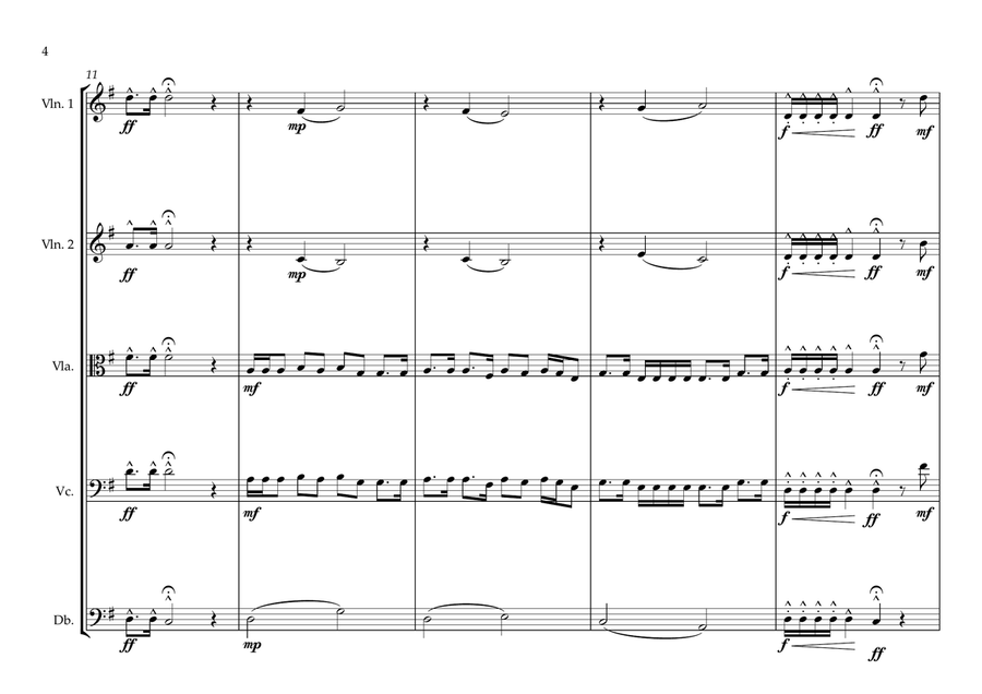 Burundi National Anthem for String Orchestra (World National Anthem Series) String Orchestra scores gallery preview page 4
