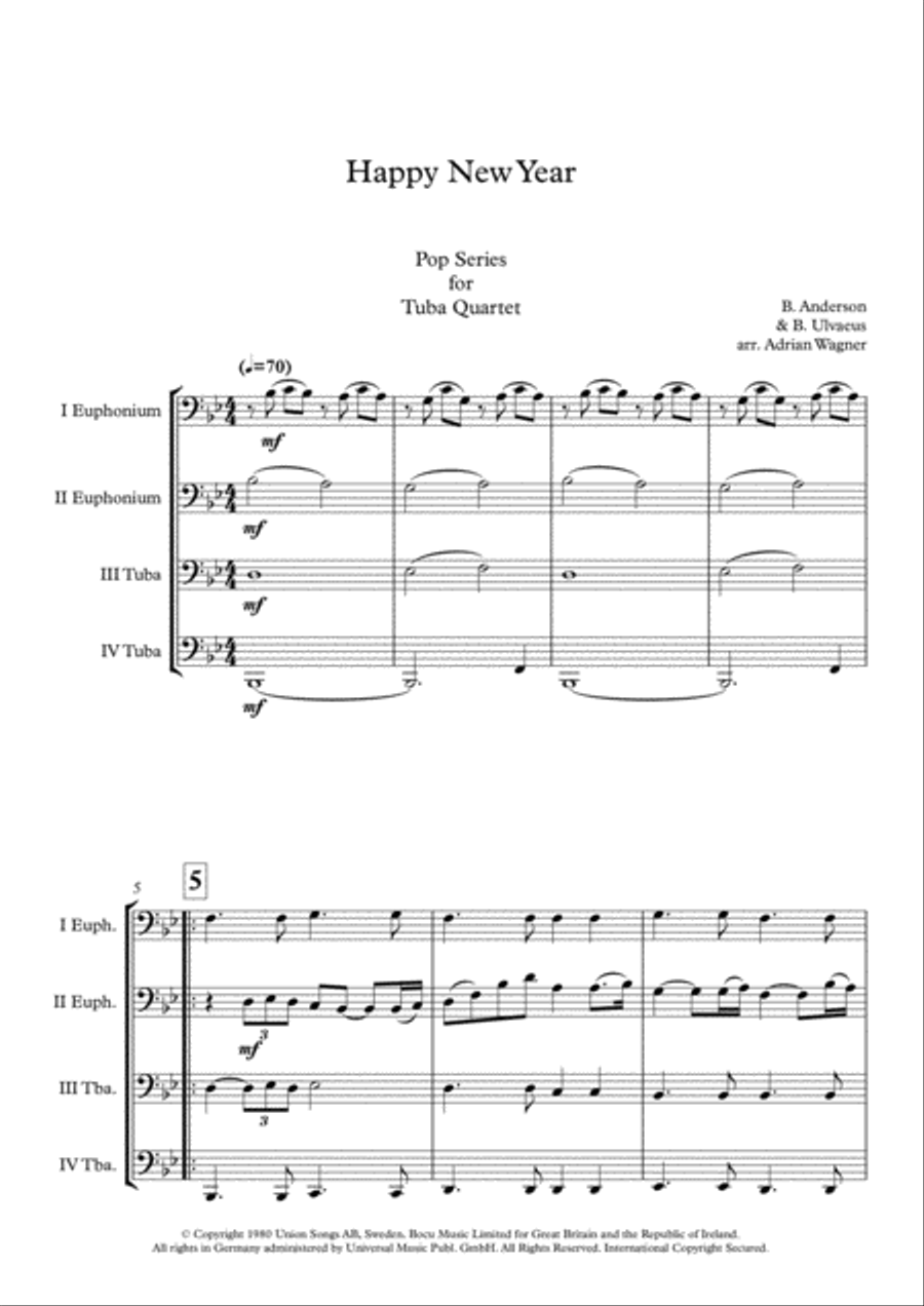 Happy New Year Brass Quartet scores gallery preview page 3