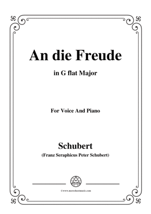 Book cover for Schubert-An die Freude,Op.111 No.1,in G flat Major,for Voice&Piano