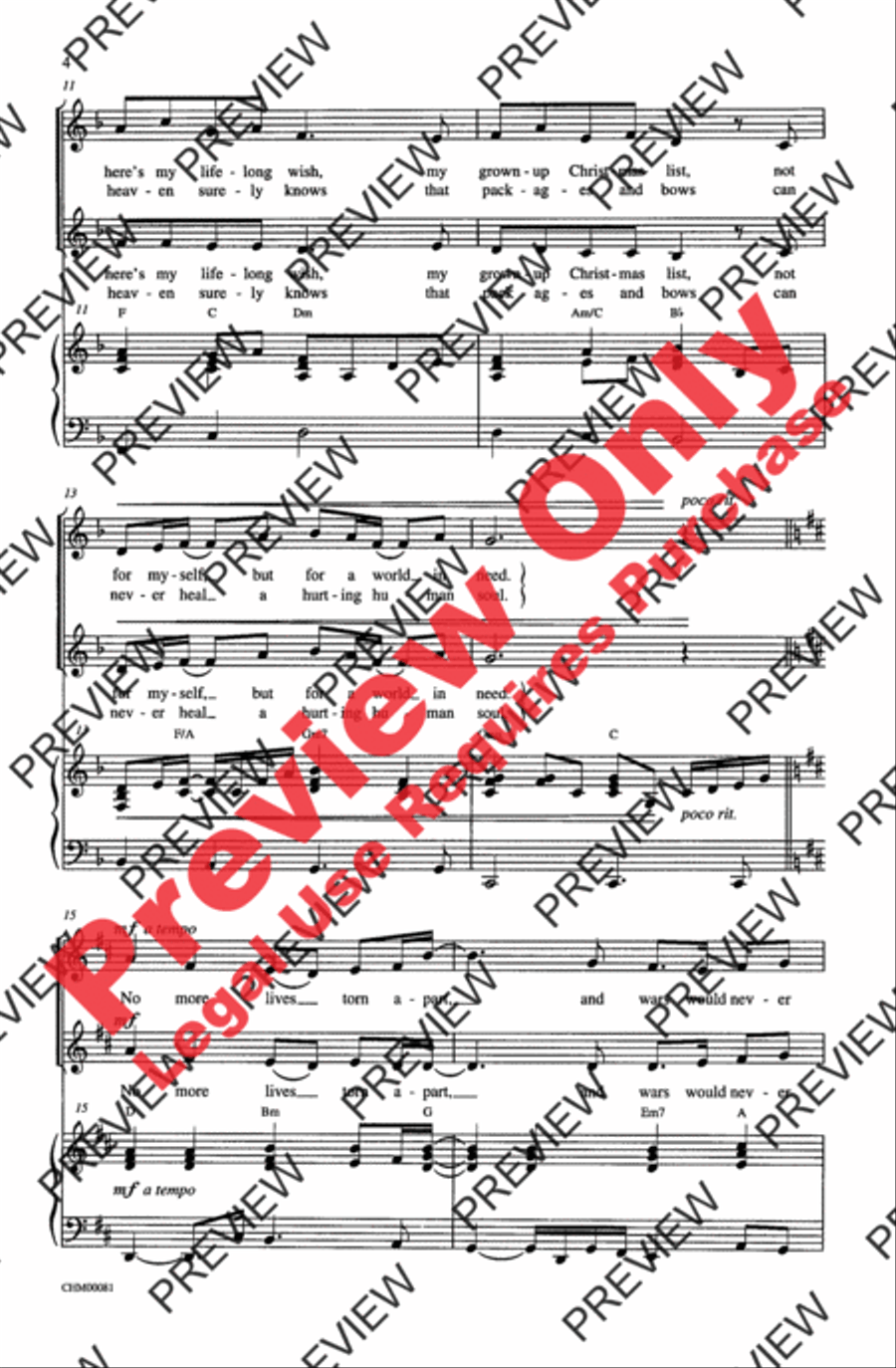 Grown Up Christmas List 2-Part scores gallery preview page 4