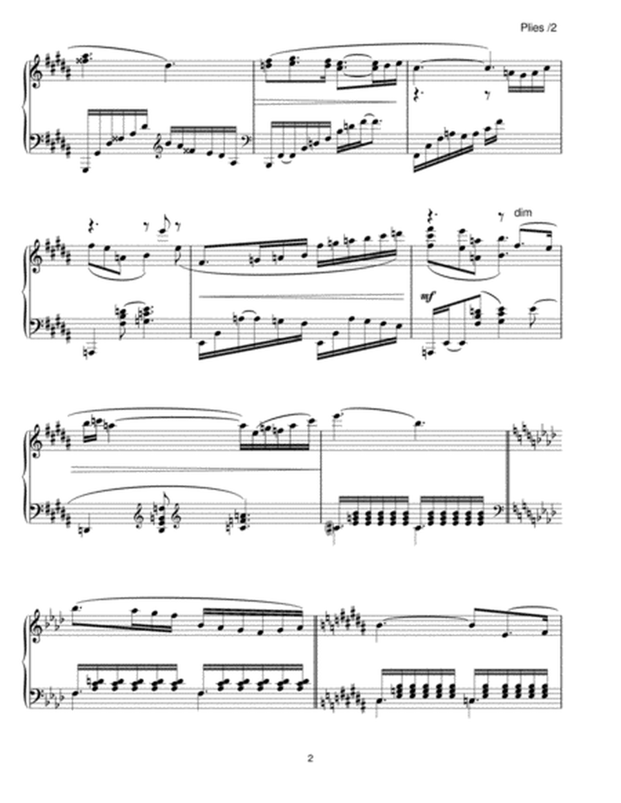 Sheet Music for Ballet Class: Plies, from Etudes II album by Robert Long image number null