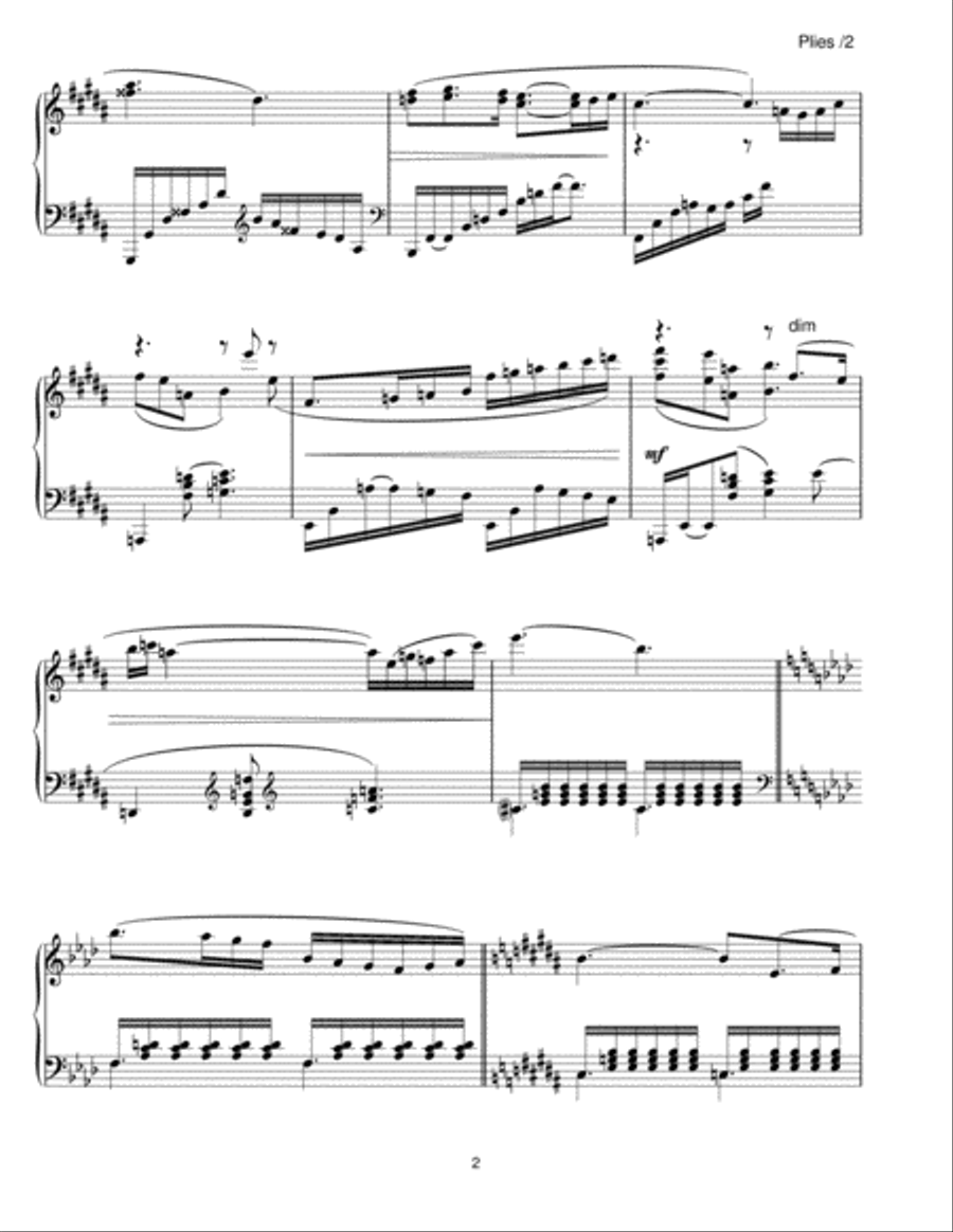 Sheet Music for Ballet Class: Plies, from Etudes II album by Robert Long image number null