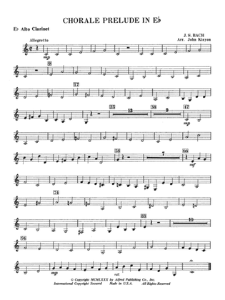 Chorale Prelude in E-Flat: E-flat Alto Clarinet