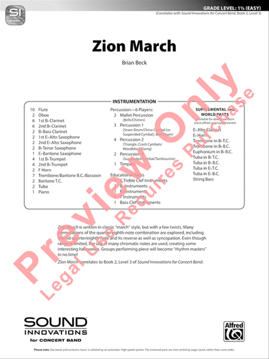 Zion March Zion March Concert Band scores gallery preview page 2