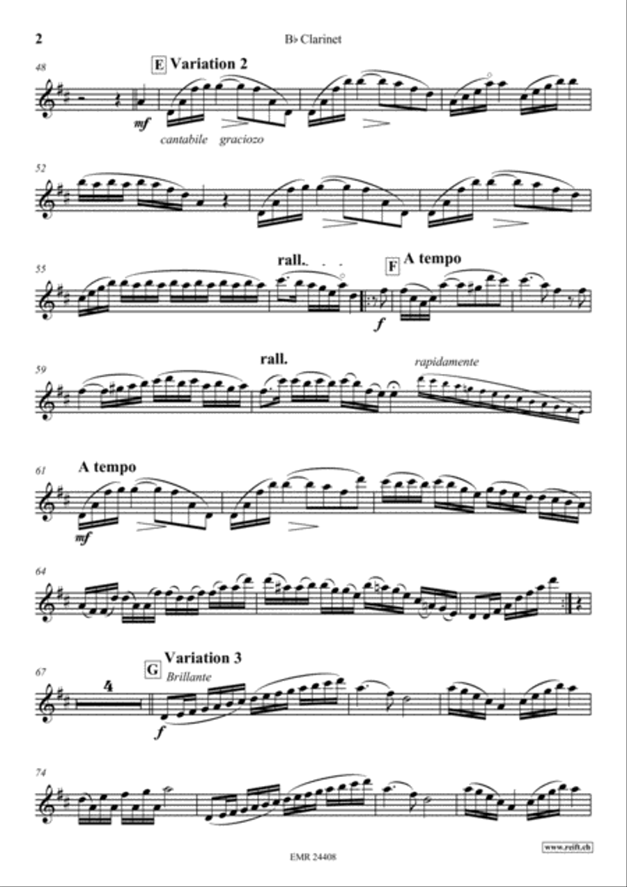 Theme with Variations No. 6 Clarinet Solo scores gallery preview page 3