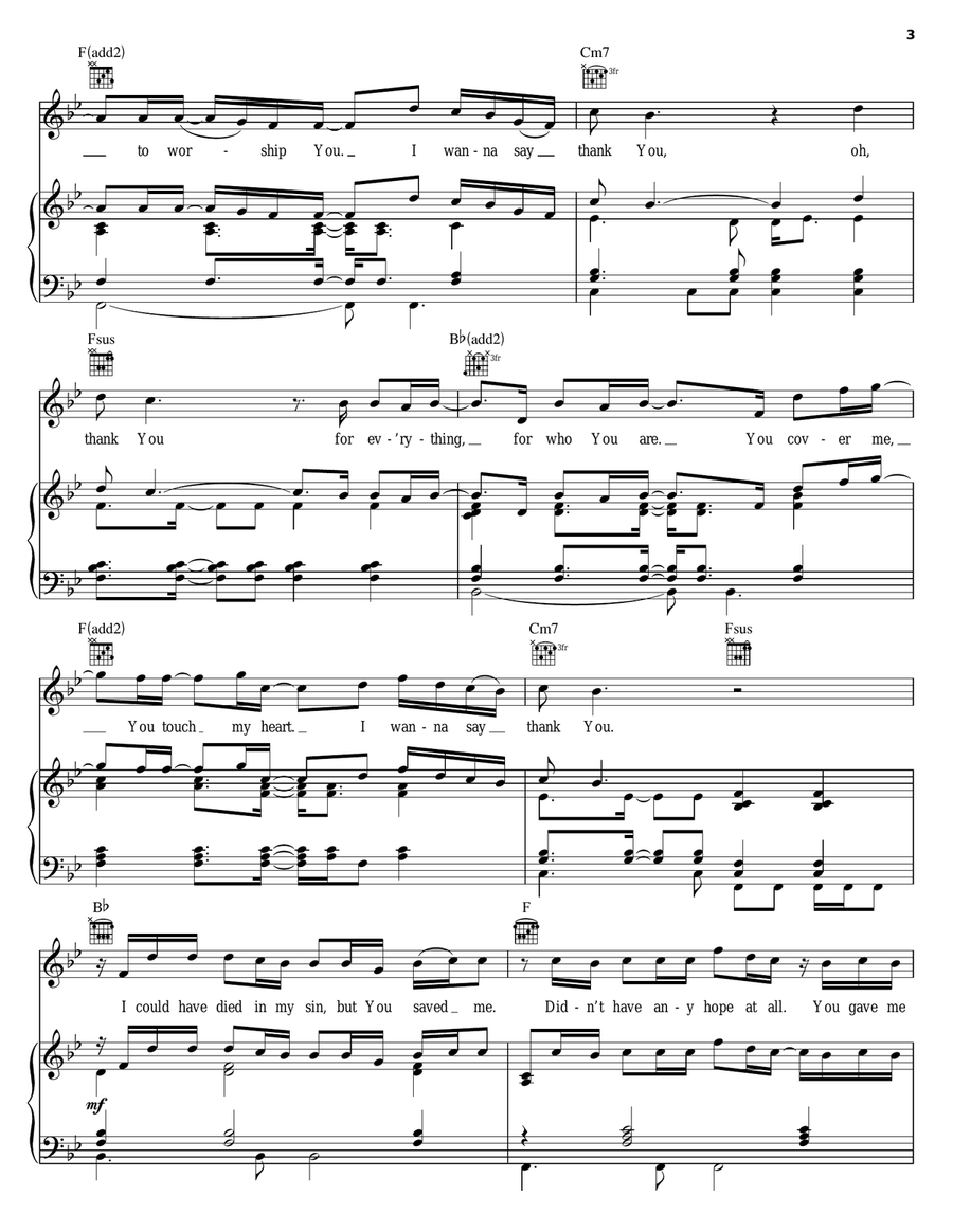 Thank You Thank You Piano, Vocal, Guitar scores gallery preview page 3