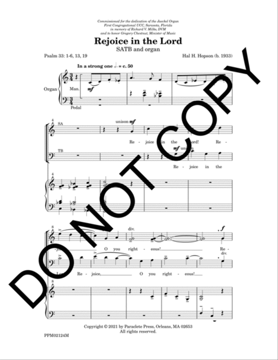 Rejoice in the Lord Rejoice in the Lord 4-Part scores gallery preview page 4