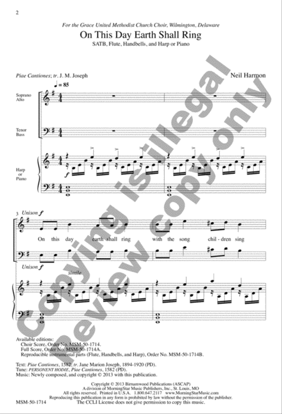 On This Day Earth Shall Ring 4-Part scores gallery preview page 2
