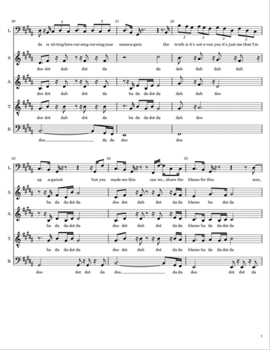 Dear God A Cappella scores gallery preview page 5
