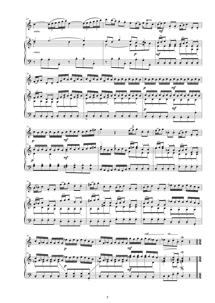 Vivaldi - Oboe Concerto in C major RV 451 for Oboe and Piano Piano scores gallery preview page 5