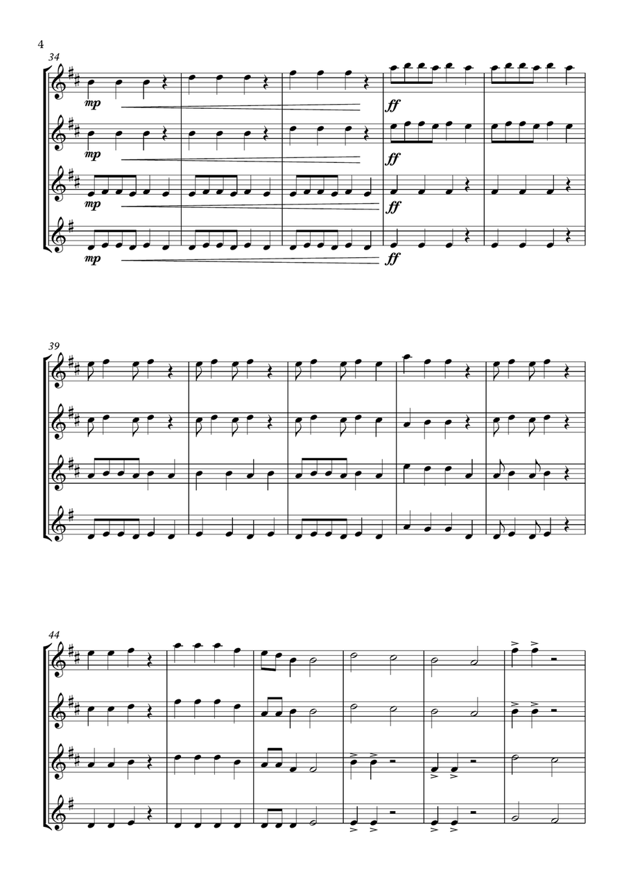 We Will Rock You We Will Rock You Woodwind Quartet scores gallery preview page 4