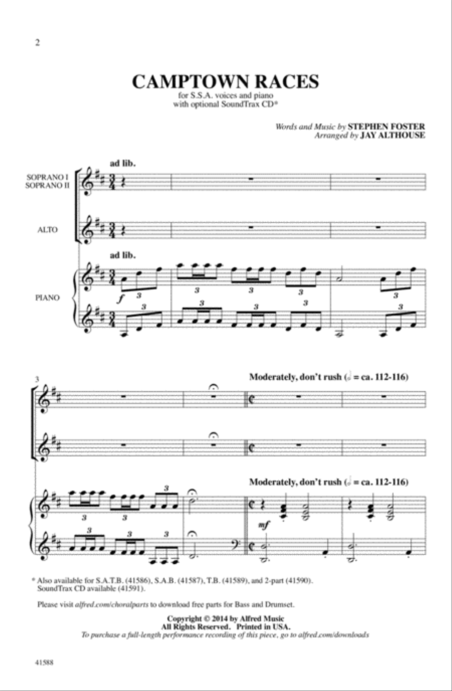 Camptown Races Choir scores gallery preview page 1