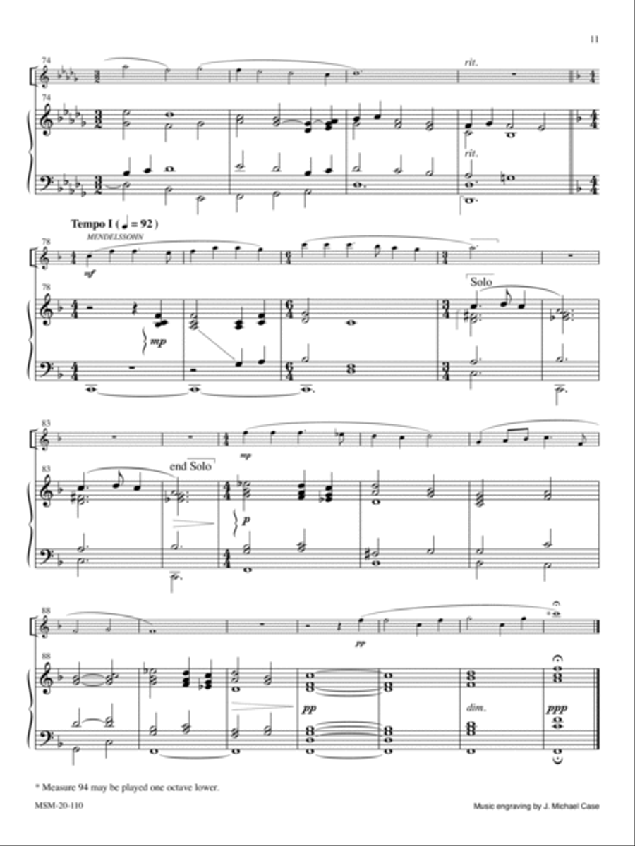 Advent & Christmas: Two Preludes for Solo Instrument and Organ Clarinet scores gallery preview page 8