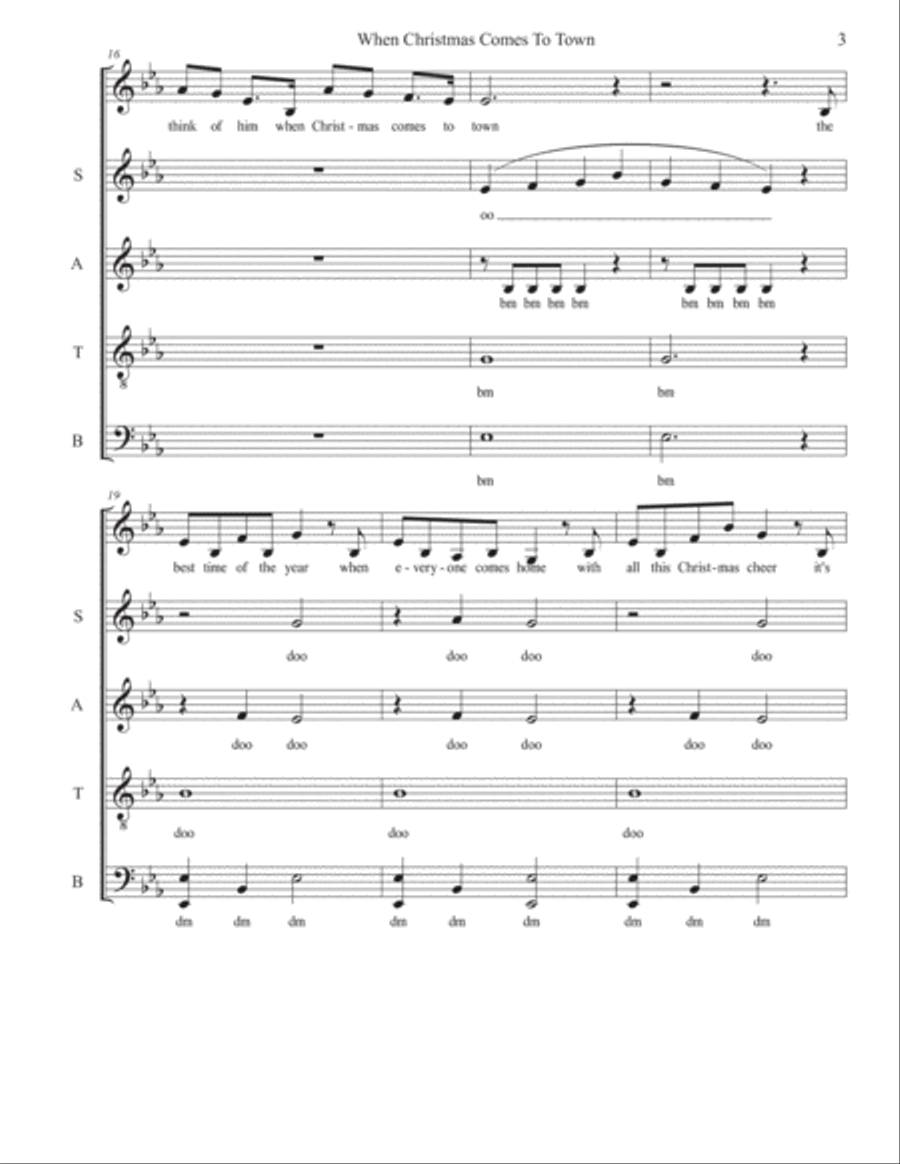 When Christmas Comes To Town 4-Part scores gallery preview page 3
