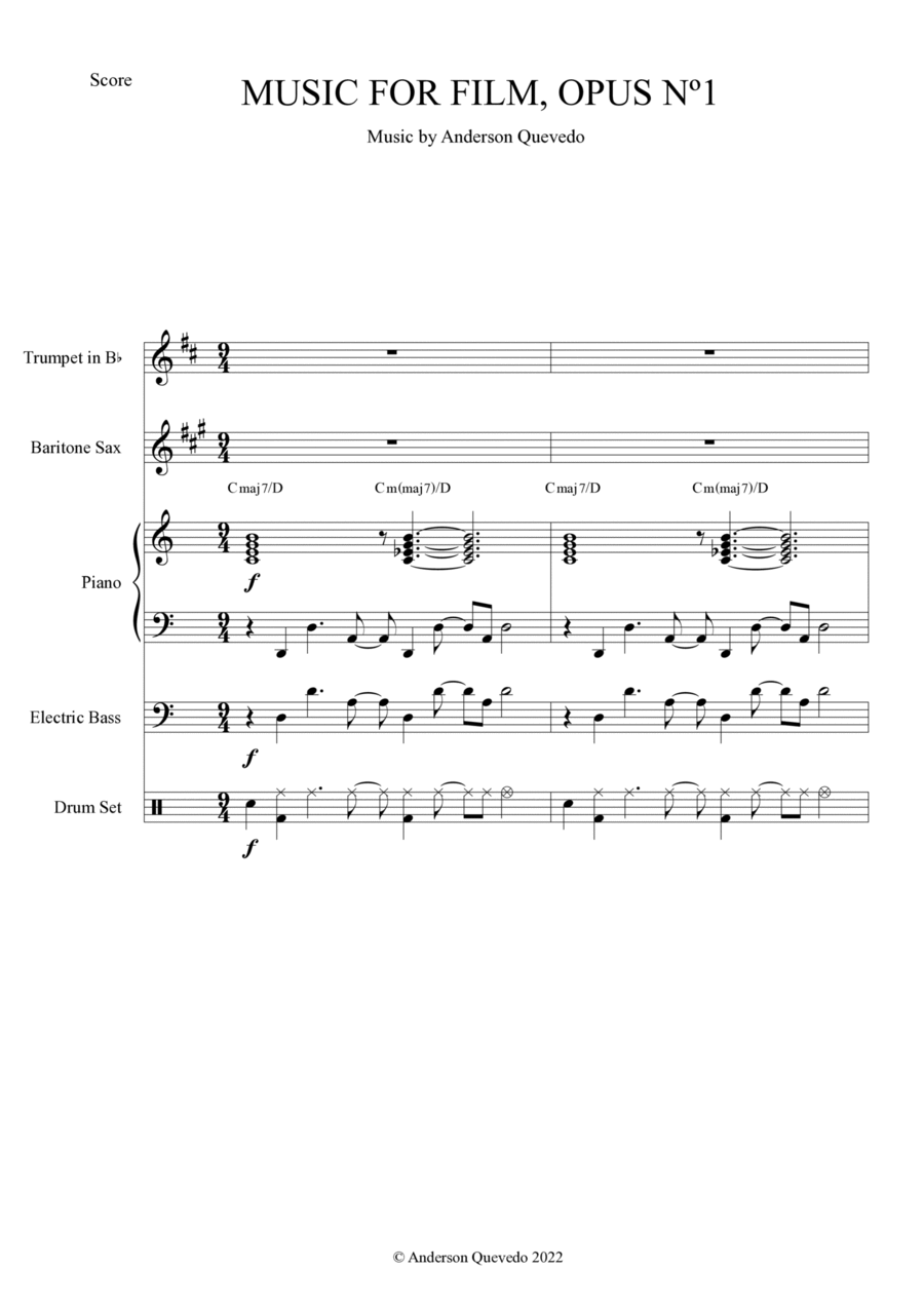 Music For Film Opus 1 Jazz Ensemble scores gallery preview page 1