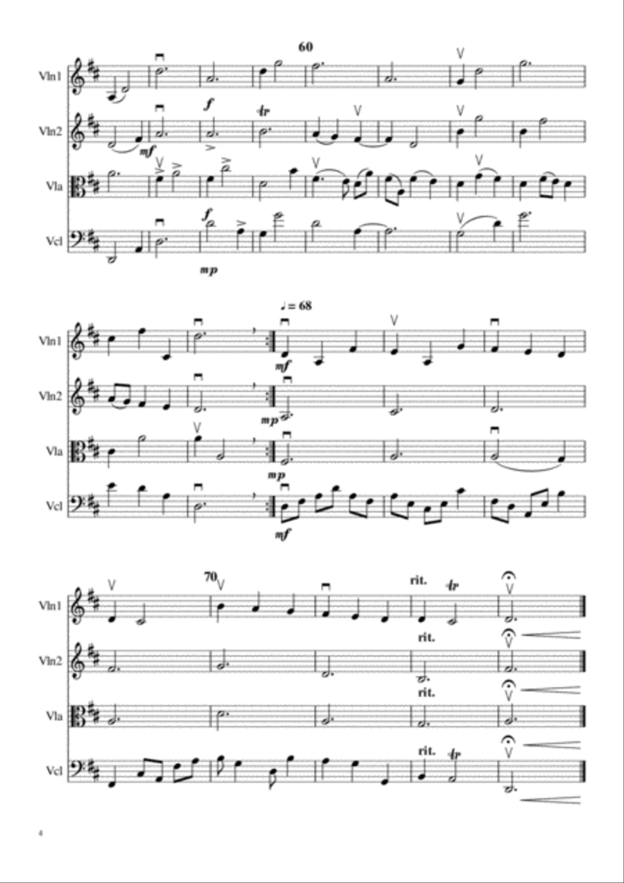 Dona Nobis Pacem, for String Quartet String Quartet scores gallery preview page 4