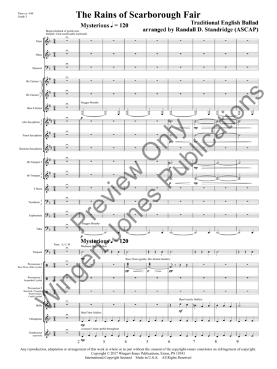 The Rains of Scarborough Fair Concert Band scores gallery preview page 4