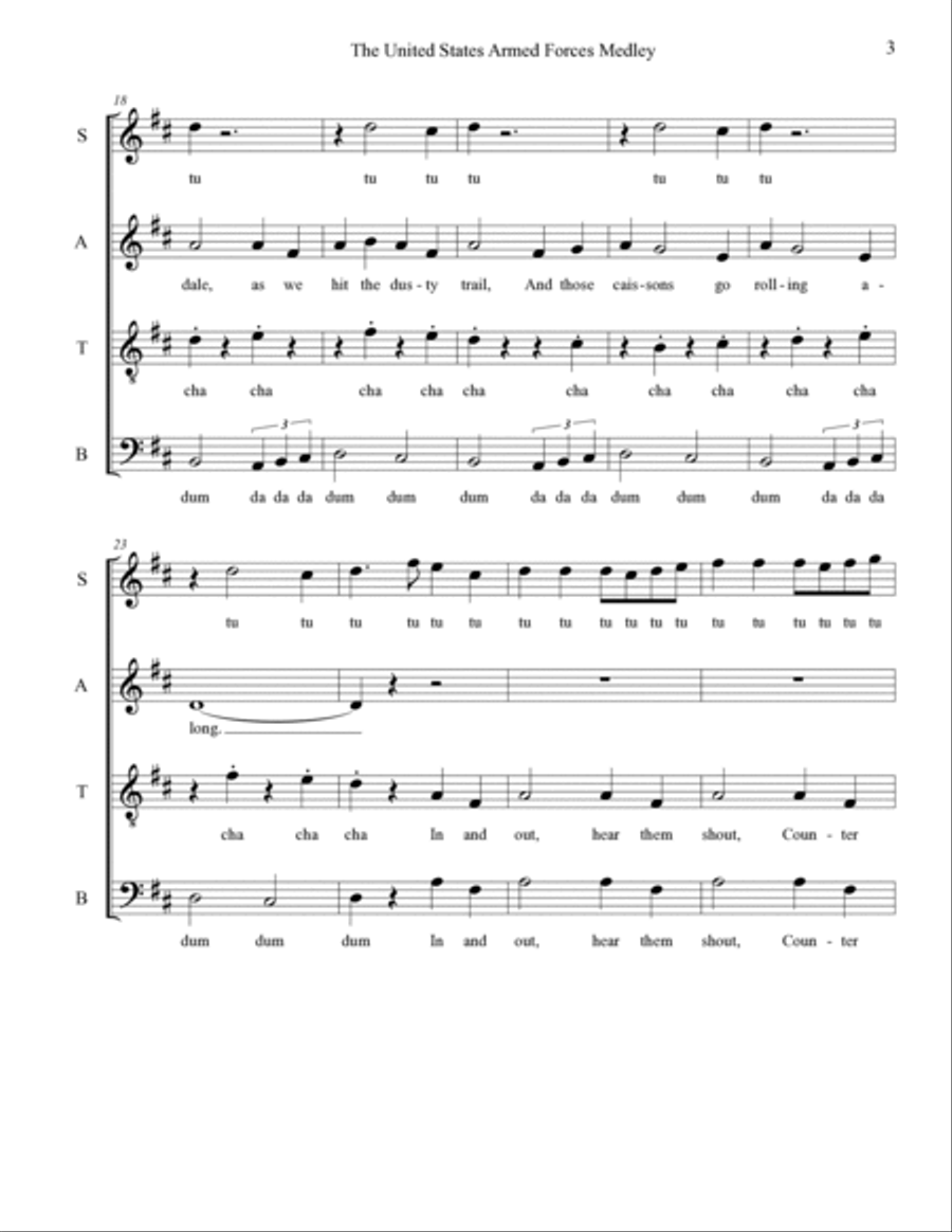 The United States Armed Forces Medley 4-Part scores gallery preview page 3