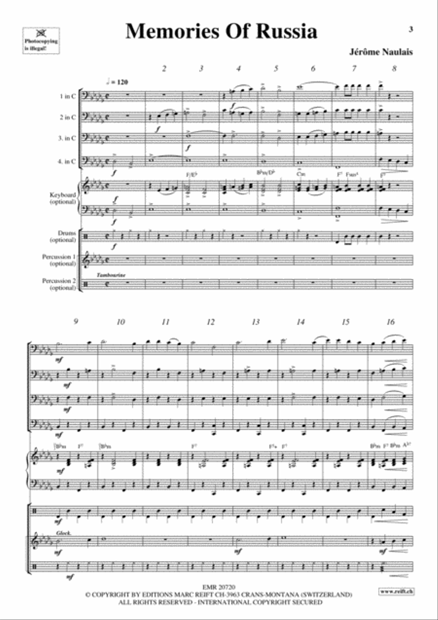 Memories Of Russia Euphonium Quartet scores gallery preview page 3