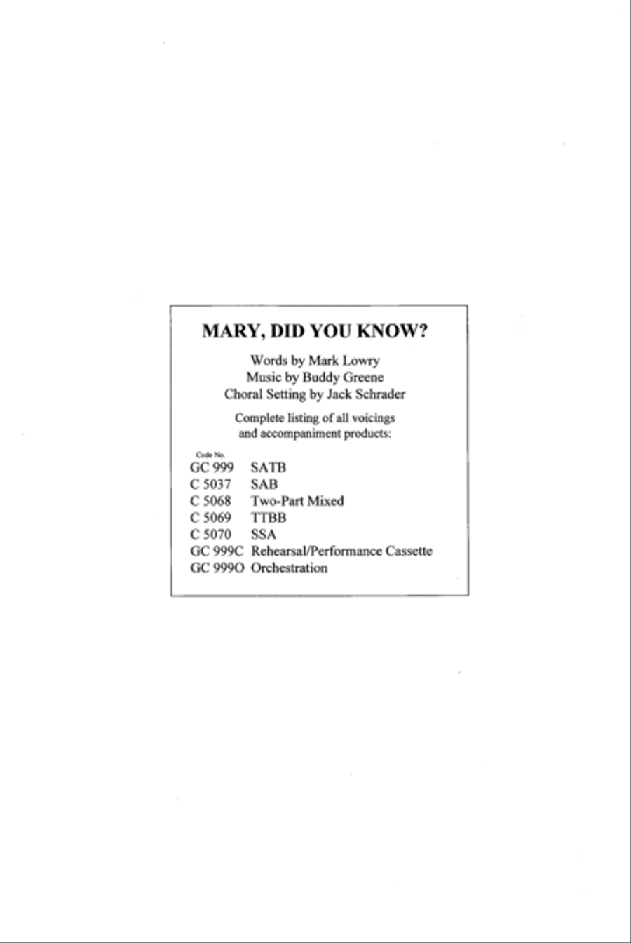 Mary, Did You Know? 2-Part scores gallery preview page 3
