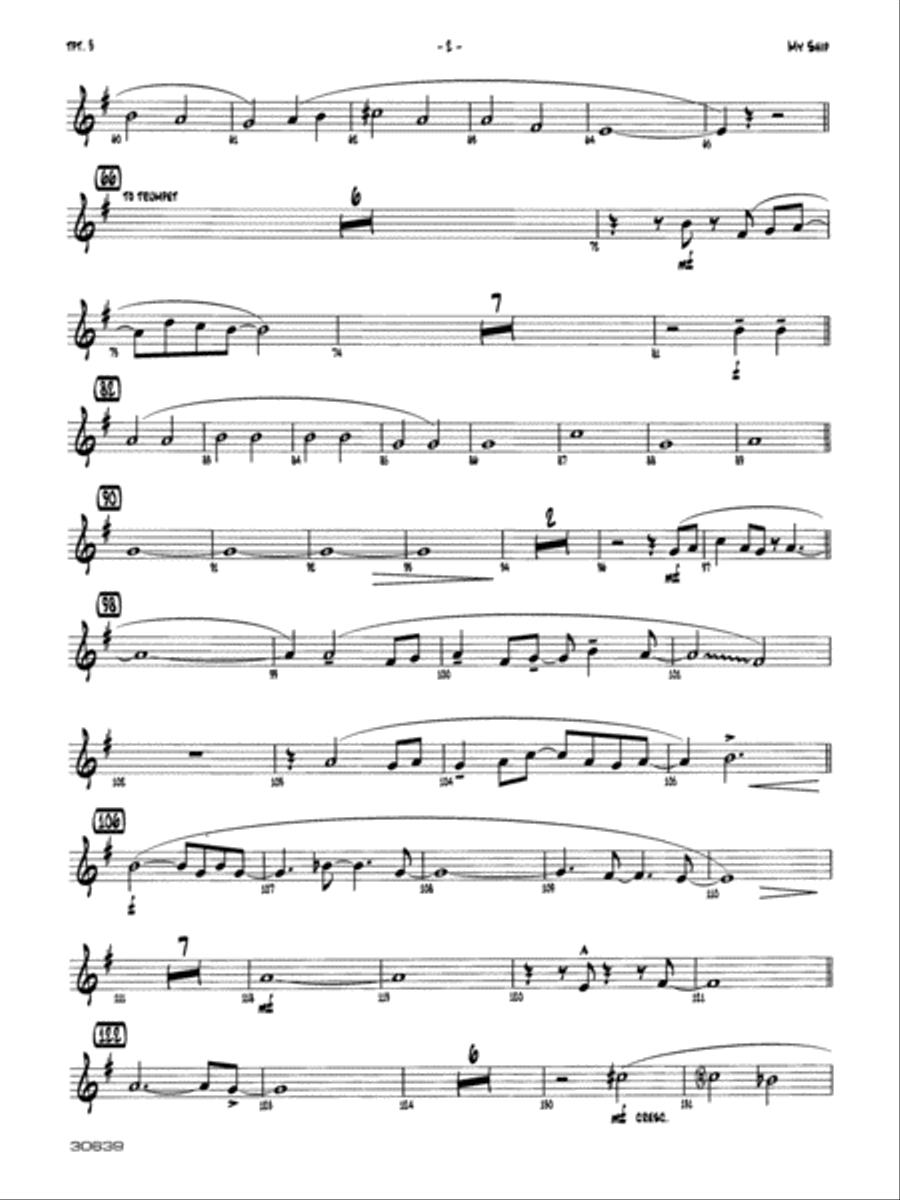 My Ship: 3rd B-flat Trumpet Jazz Ensemble scores gallery preview page 2