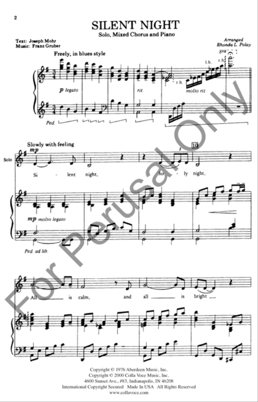 Silent Night 4-Part scores gallery preview page 2