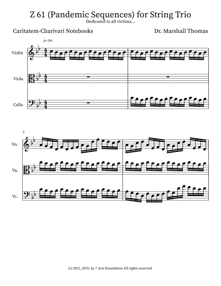 Z 61 (Pandemic Sequences) for String Trio