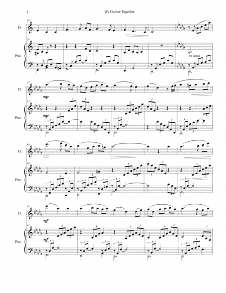 We Gather Together Flute Solo scores gallery preview page 2