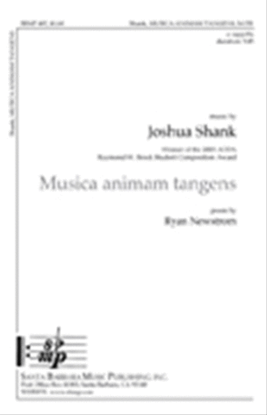 Musica animam tangens - SATB Octavo image number null