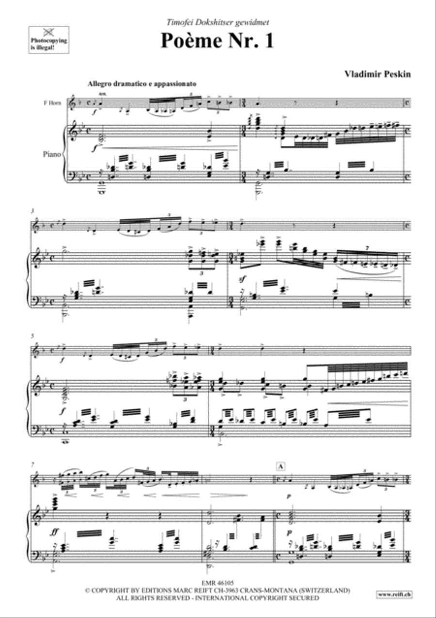 Poeme No. 1 Horn scores gallery preview page 4