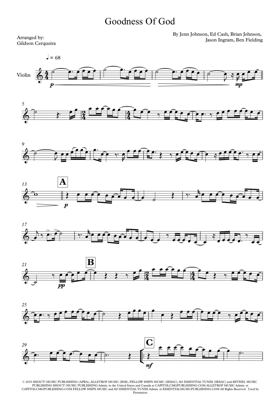 Goodness Of God Chamber Music scores gallery preview page 1