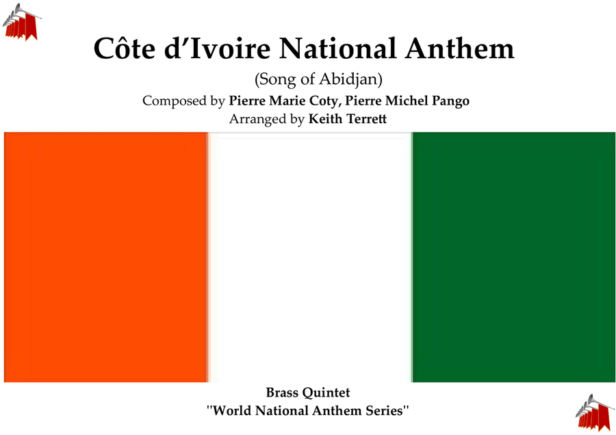 Ivorian (Côte d'Ivoire) National Anthem (Song of Abidjan L' Abidjanaise) for Classical Brass Quintet Brass Quintet scores gallery preview page 1