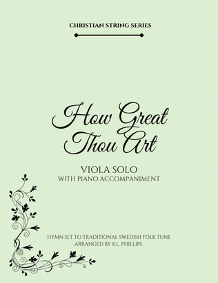 How. Great Thou Art - Viola Solo with Piano Accompaniment
