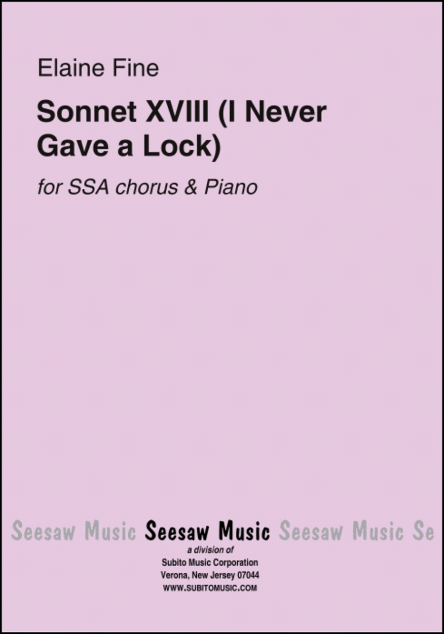 Sonnet XVIII (I Never Gave a Lock) SSA scores gallery preview page 1