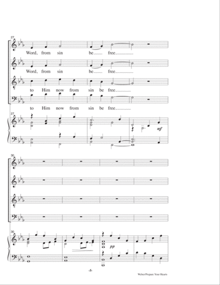 Prepare Your Hearts, for SATB and piano 4-Part scores gallery preview page 5