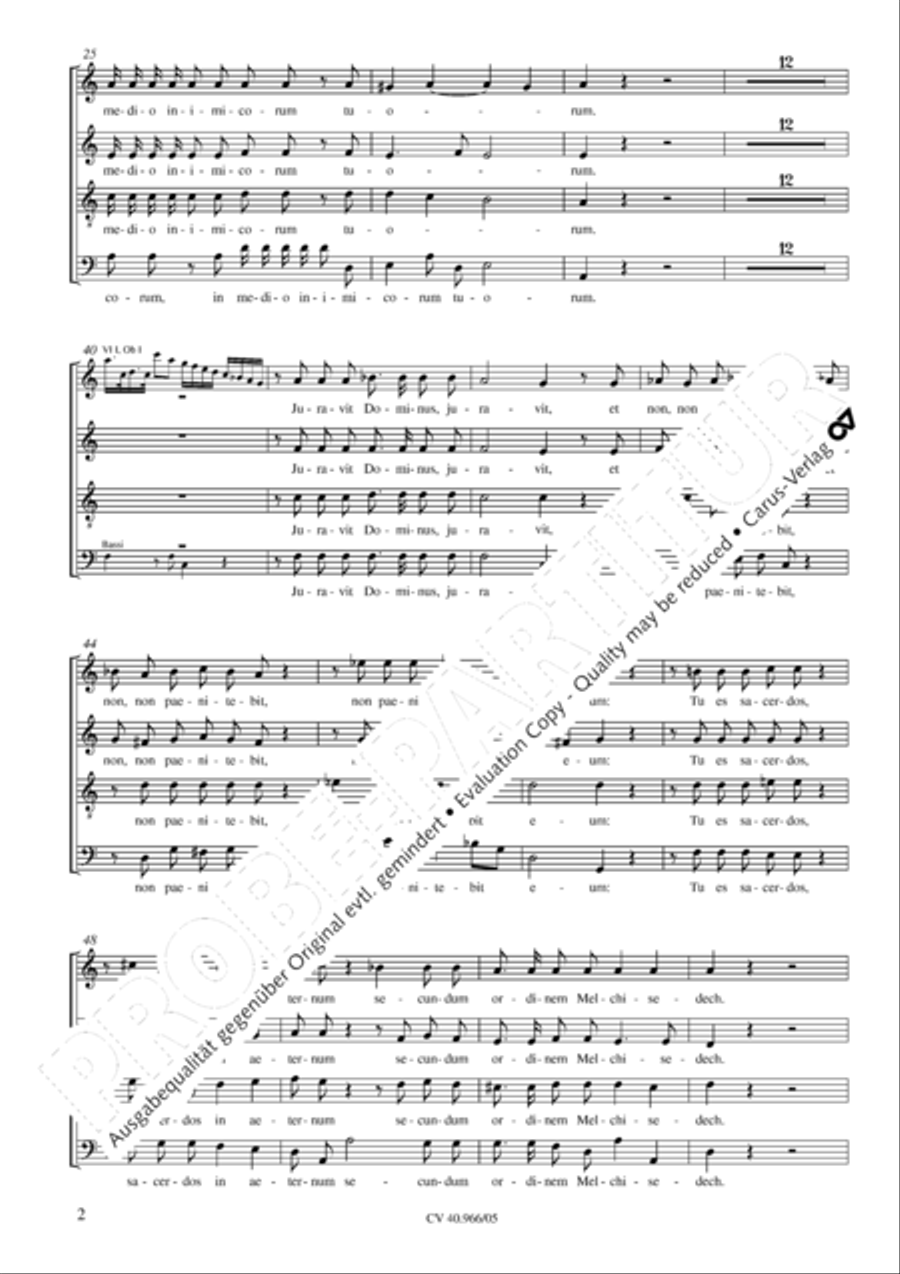 Dixit Dominus (The Lord said unto my Lord) 4-Part scores gallery preview page 3