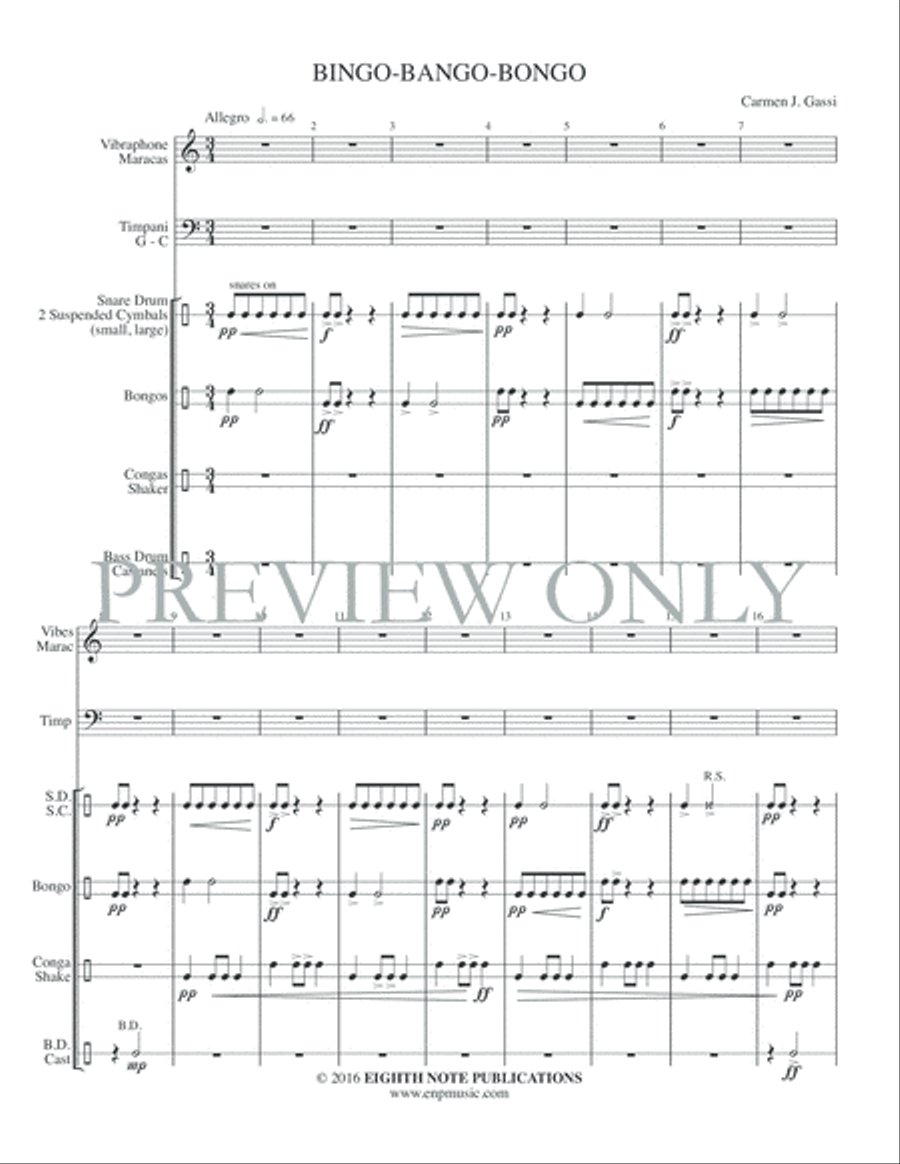 Bingo, Bango, Bongo Small Ensemble scores gallery preview page 3