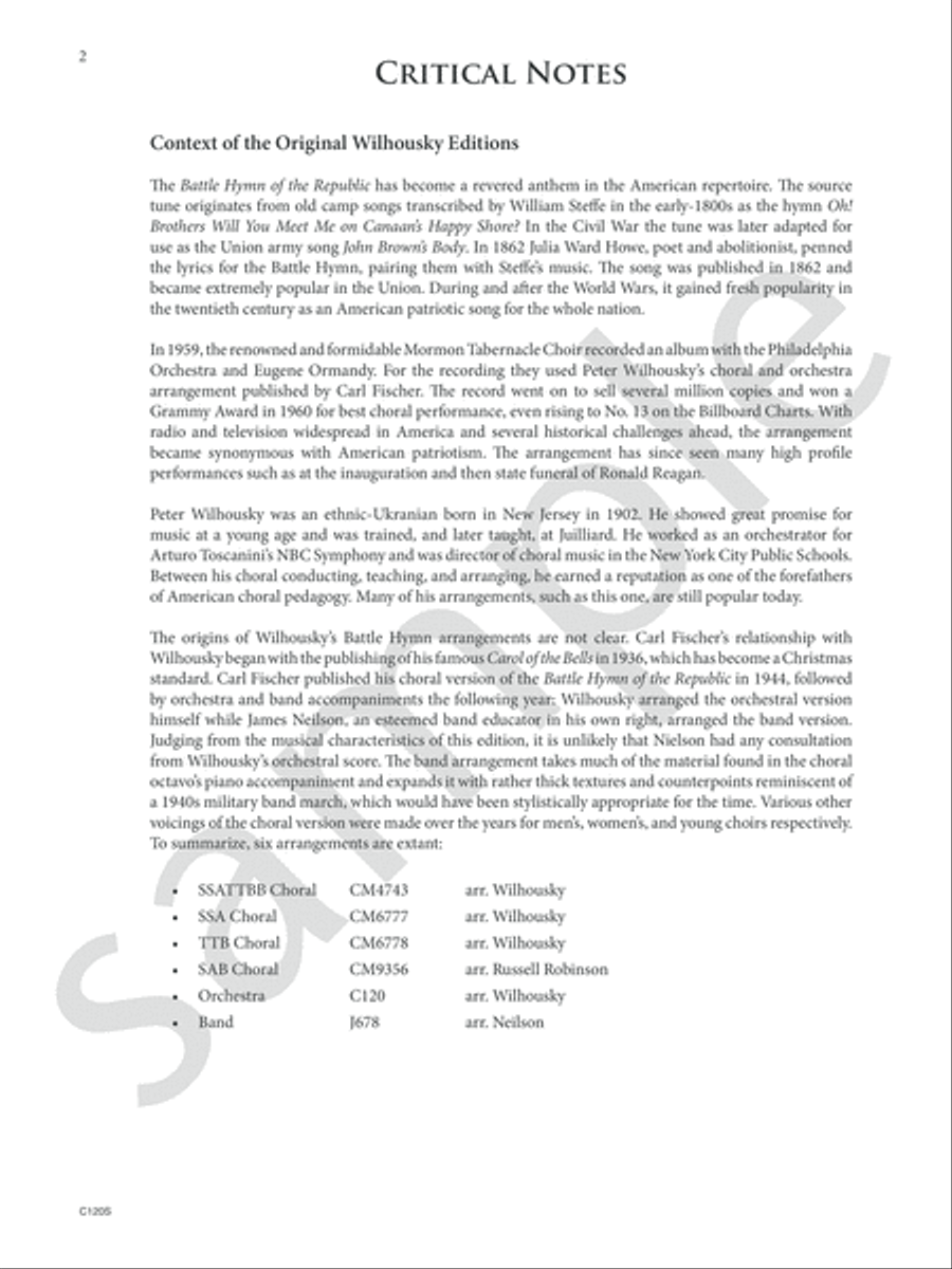 Battle Hymn of the Republic Orchestra scores gallery preview page 4