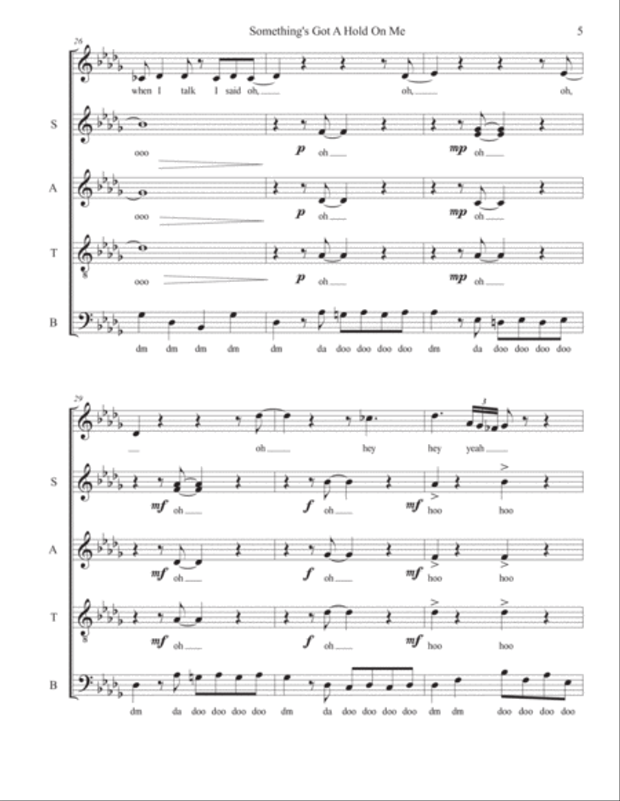 Something's Got A Hold On Me 4-Part scores gallery preview page 5