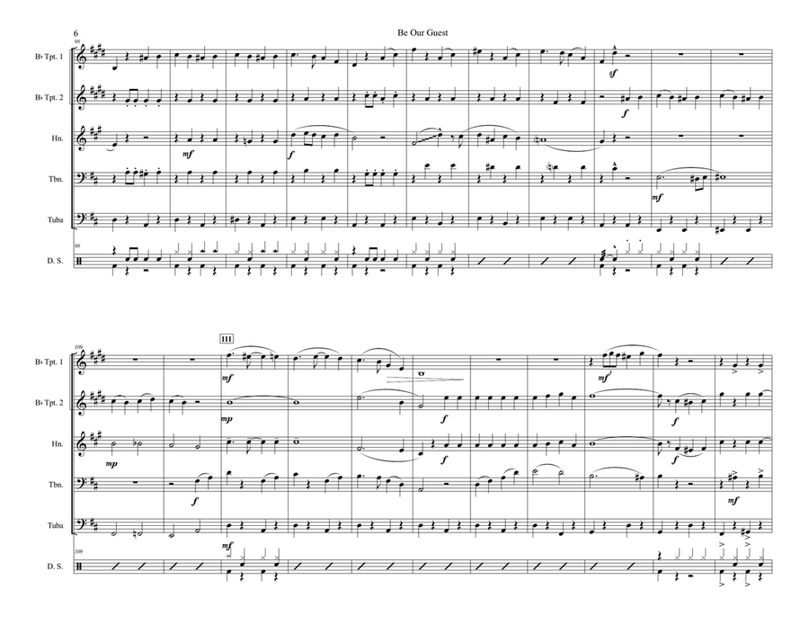 Be Our Guest Brass Quintet scores gallery preview page 6