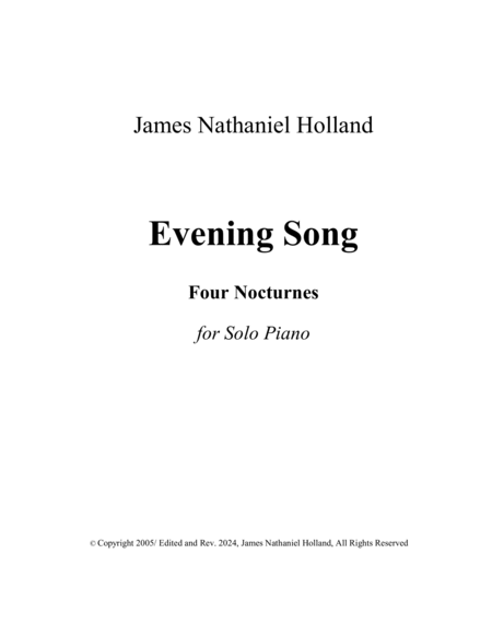 Evening Song 4 Nocturnes for Piano image number null