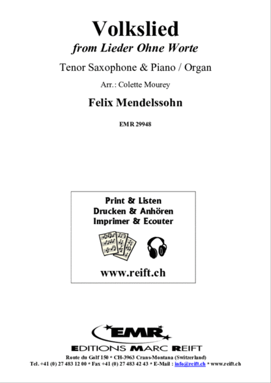 Volkslied Tenor Saxophone scores gallery preview page 2