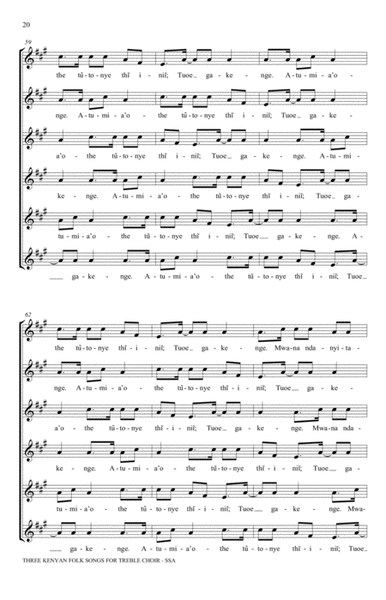 Three Kenyan Folksongs for Treble Choir