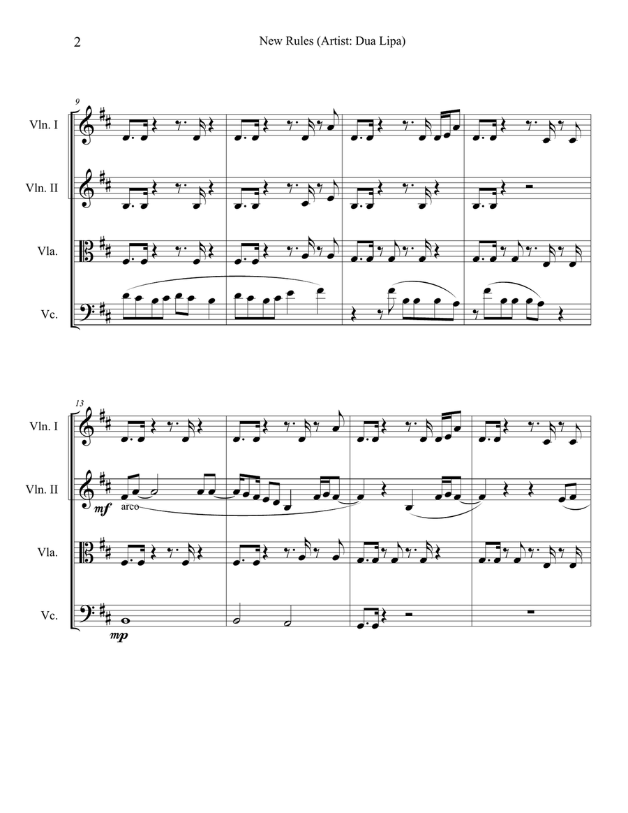 New Rules String Quartet scores gallery preview page 2