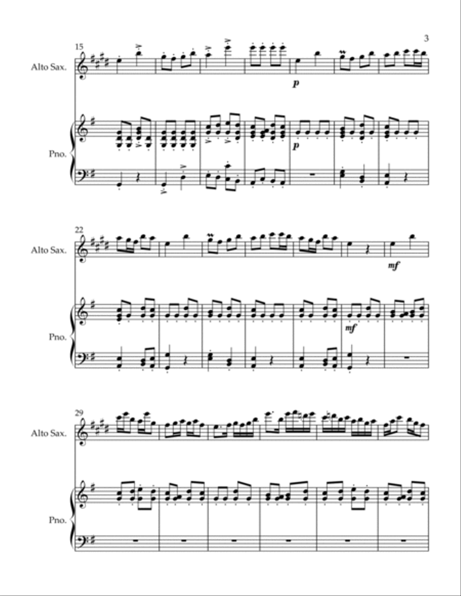 Dancing Song from 8 Russian Folksongs Alto Saxophone scores gallery preview page 3