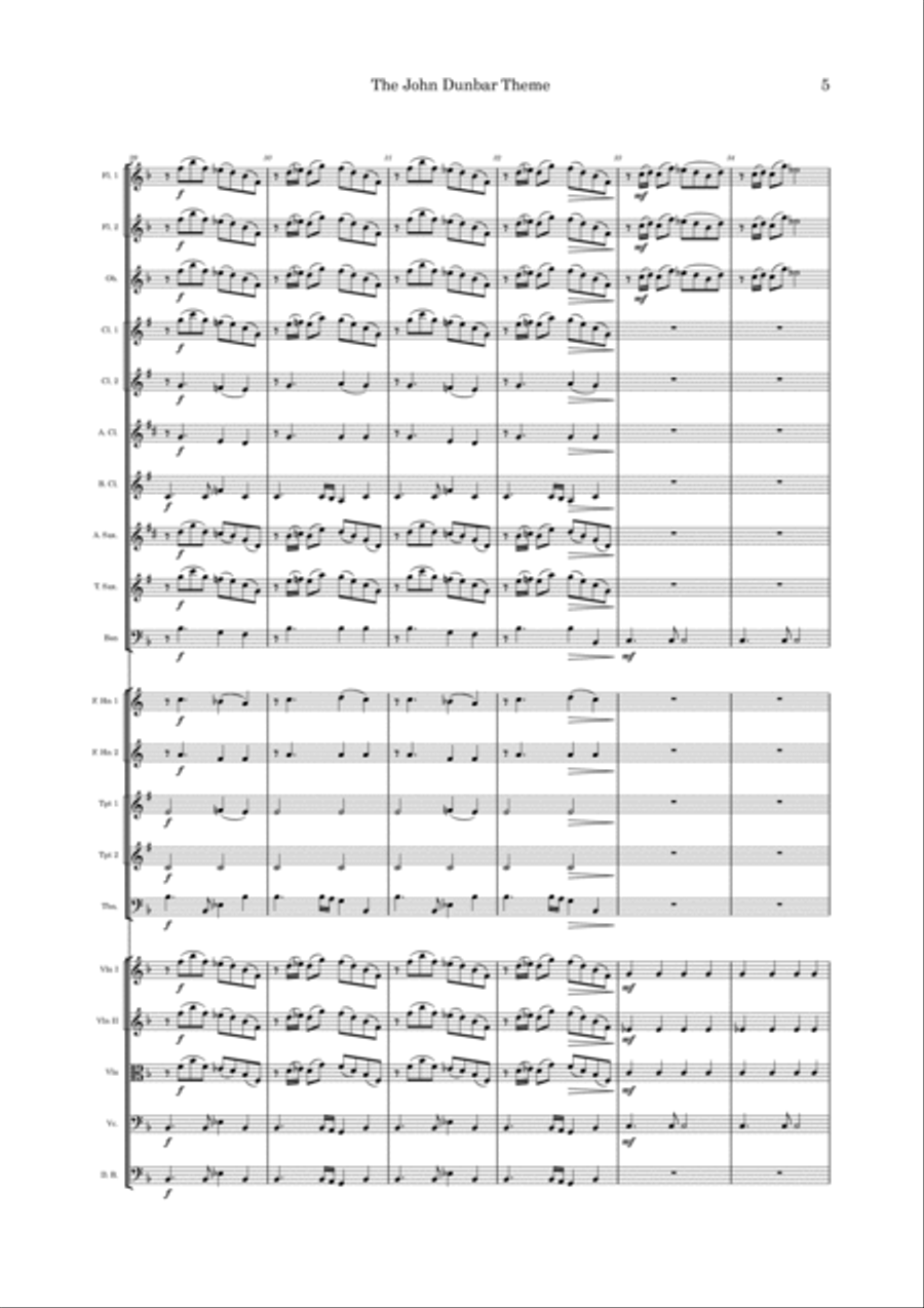 The John Dunbar Theme Full Orchestra scores gallery preview page 5