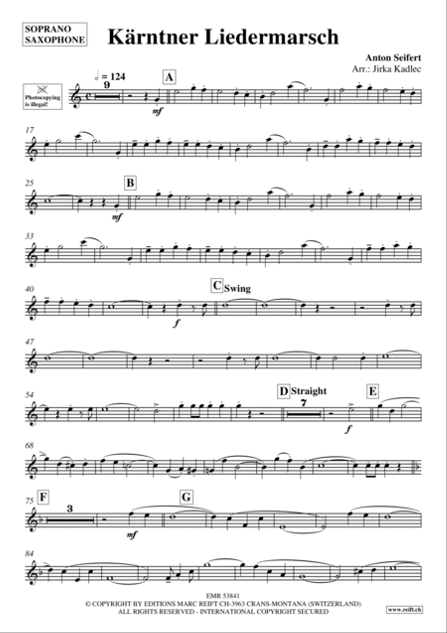 Kartner Liedermarsch Soprano Saxophone scores gallery preview page 2