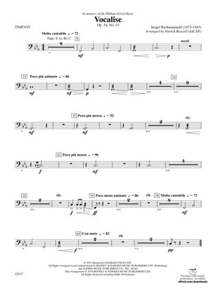 Vocalise, Op. 34, No. 14: Timpani